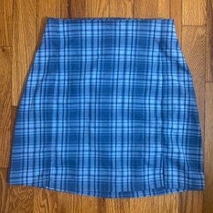 Brandy Melville blue plaid pencil skirt